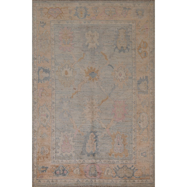 Rug Source Outlet HandKnotted Wool Floral Area Rug in Gray Perigold